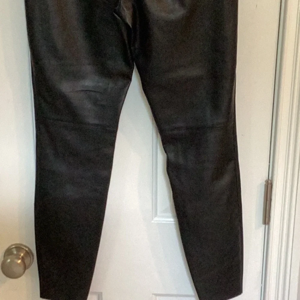 Free People Black Faux Leather High Waisted Skinny Jeans